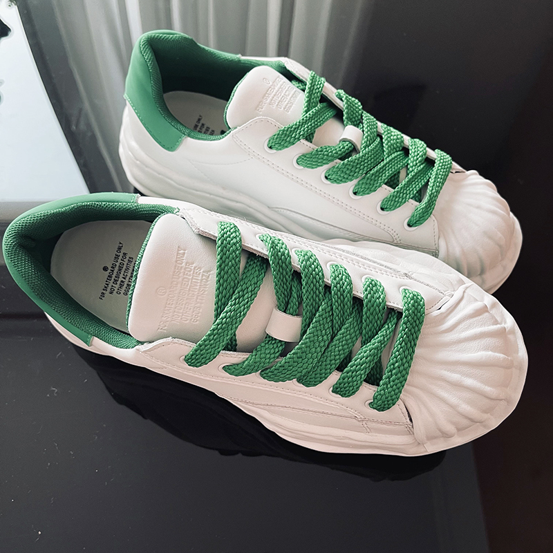 增高厚底溶解鞋板鞋男女情侣小白鞋mmy三原康裕小众高级感绿色潮