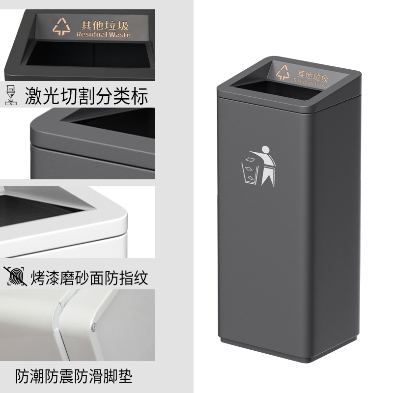 高档垃圾桶商用奶茶店商场写字楼电梯口走道不锈钢酒店立式烟灰桶