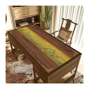 新中式书桌桌布十大名画PVC防水桌布中国风茶几鞋V柜书桌餐桌垫布