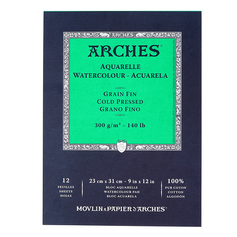 法国阿诗棉浆 单面封胶水彩本 300g棉桨水彩纸 绘画 画画 画纸