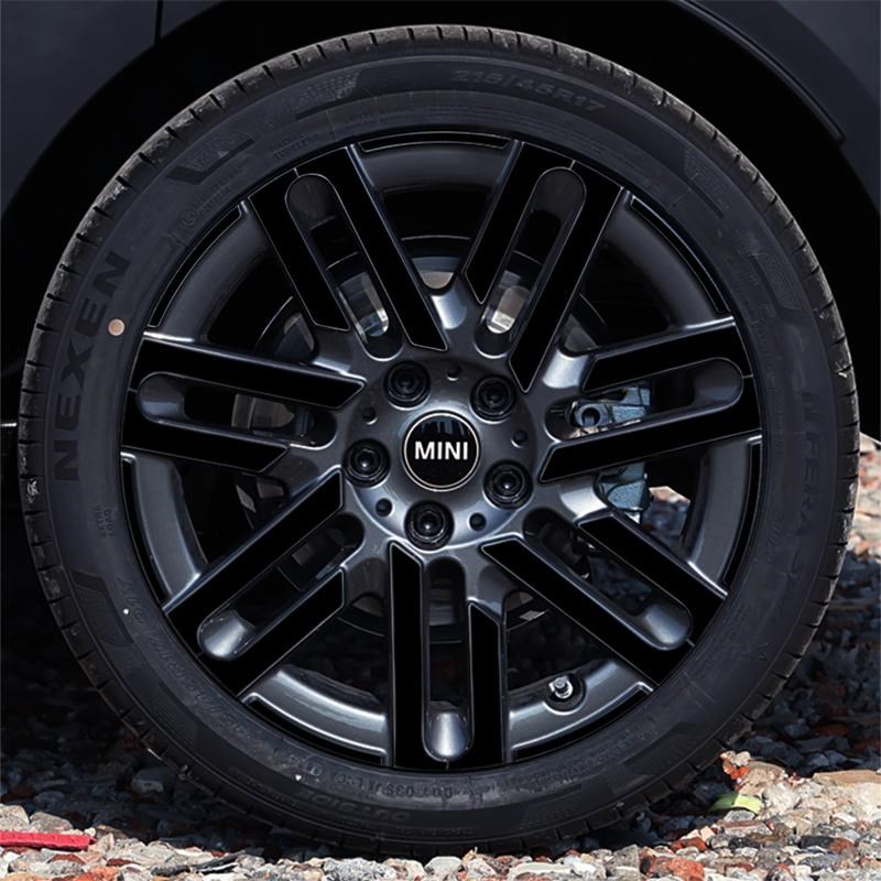适用于mini车贴纸车贴17寸轮毂划痕遮盖保护防水耐磨黑化改色贴膜