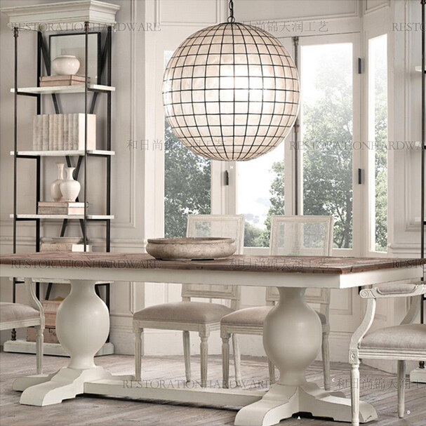 法式乡村全实木大板餐桌q 美式乡村欧式原木拼花8-10人长桌会议桌