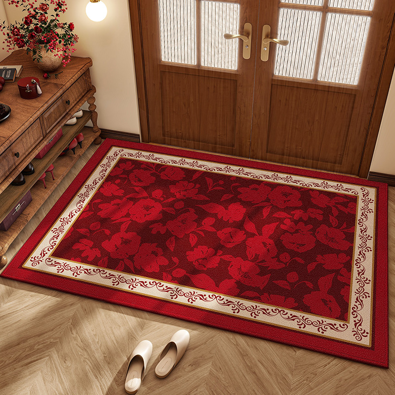 新年喜庆红色入户门地垫玄关大门进门脚垫除N尘耐脏门垫可裁剪地