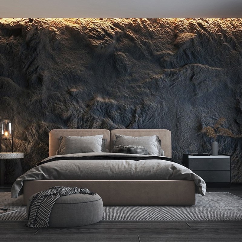 网红大板3米轻质PU仿石材 PU文化大石皮背景墙岩壁流水石山岩石壁