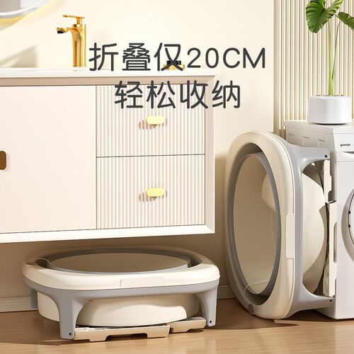 婴儿游泳桶家用儿童泡澡桶宝宝洗澡桶可折叠浴桶新生儿沐浴桶可坐