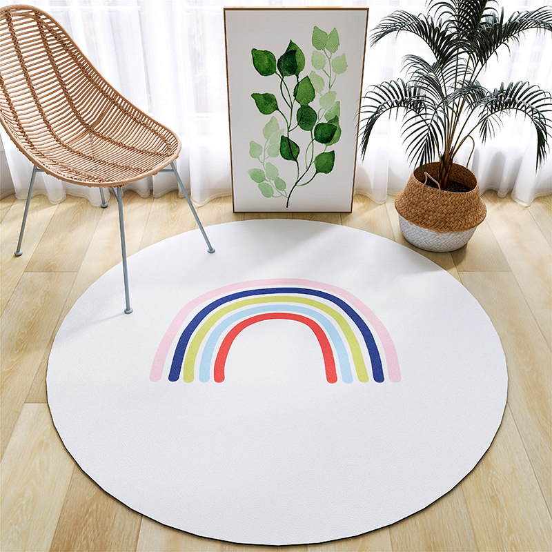 皮革圆形地垫ins风可擦洗pvc电脑椅地垫防水防滑家用客厅卧室地毯