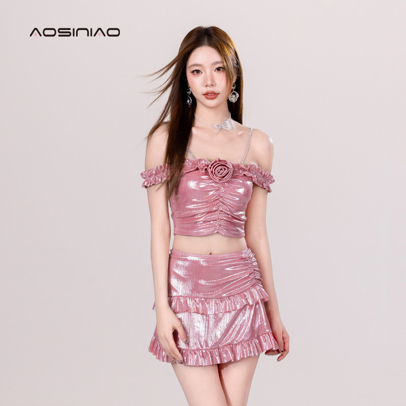 泳衣女2024年新款爆款分体高级感纯欲海边度假三件套保Z守显瘦泳