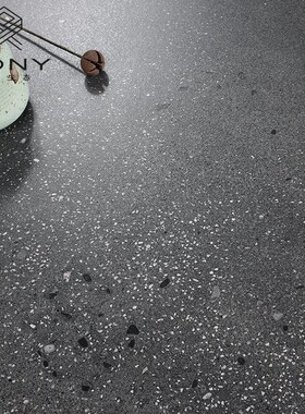 侘寂风星空颗粒水磨石地砖灰色客厅微水泥瓷N砖防滑厨房卫生间墙