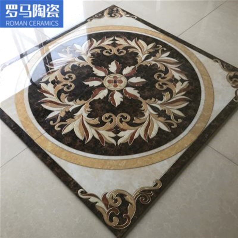 客厅拼花地砖800x800 玄关微晶石拼花瓷砖餐厅入户玄关地花拼图砖