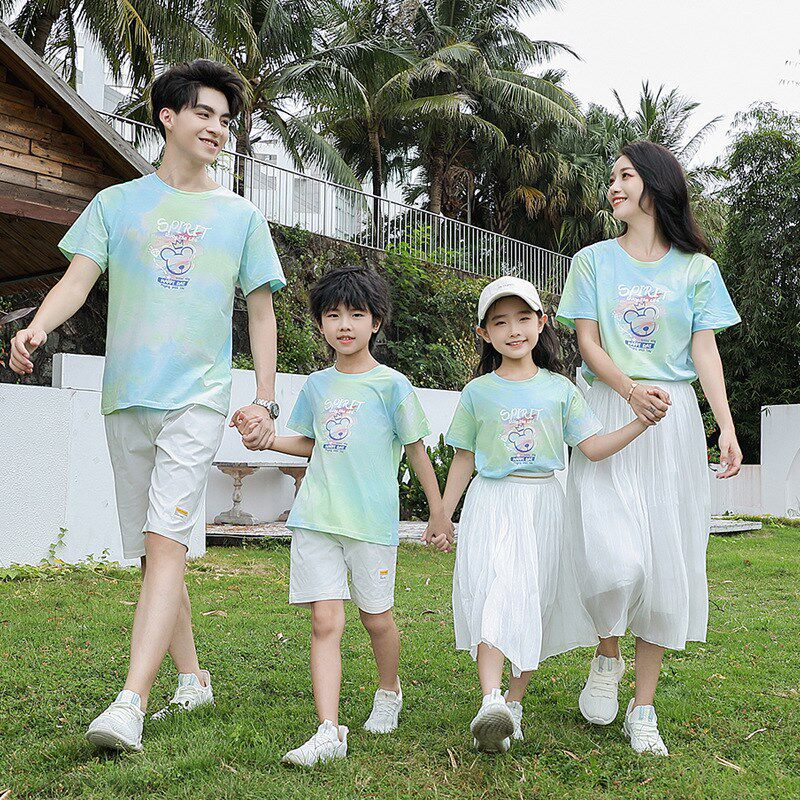 沙滩情侣装夏季海边蜜月男女T恤套装三亚度假云南旅游民族风服饰