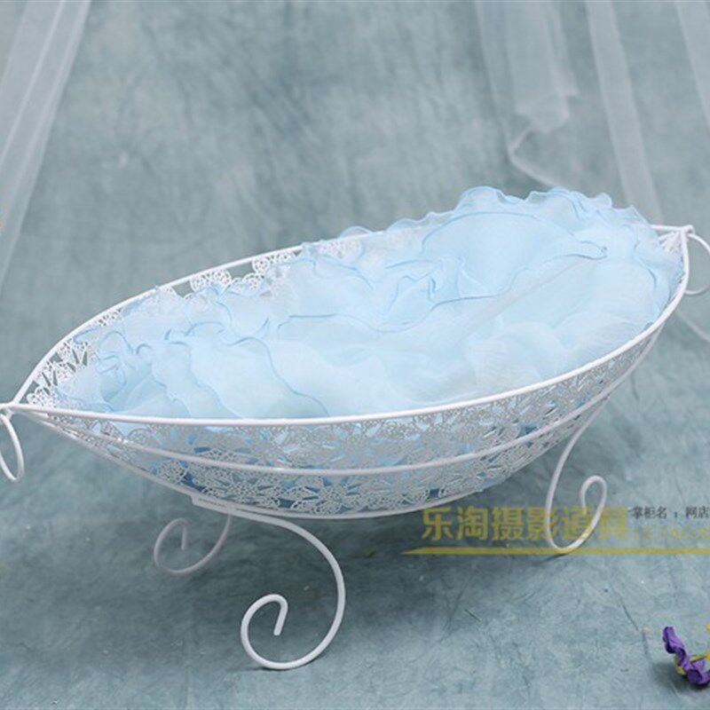 儿童摄影道具背景影楼婴儿拍照小宝宝筐拍摄铁艺S车新生儿照相道