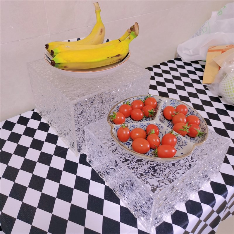 甜品台果盆摆台冷餐盘水波纹茶歇商务聚餐展示柜亚克Y力自助餐套