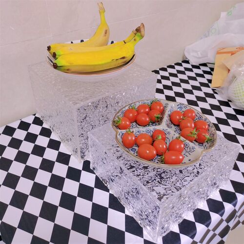 甜品台果盆摆台冷餐盘水波纹茶歇商务聚餐展示柜亚克Y力自助餐套