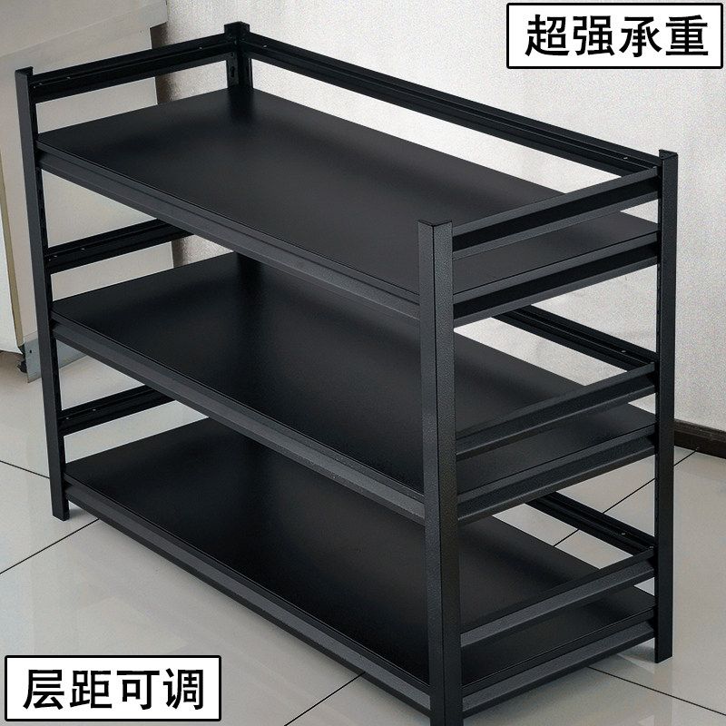 黑色烤漆厨房置物架橱柜架落地多层微波炉烤箱三层锅Y具金属收纳