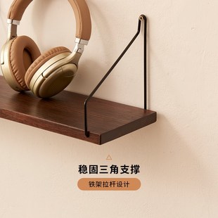 实木墙上置物架一字隔板上墙面壁挂式搁板厨房挂墙置物板墙壁书架