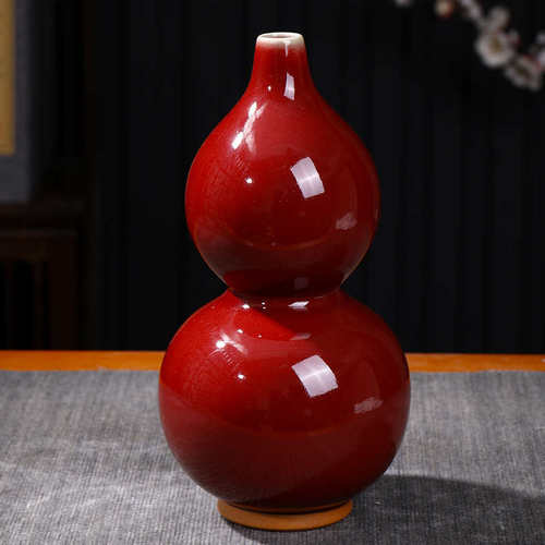 插花葫芦博古架客厅钧瓷装饰品花瓶新陶瓷家居中式花瓶玄关摆件