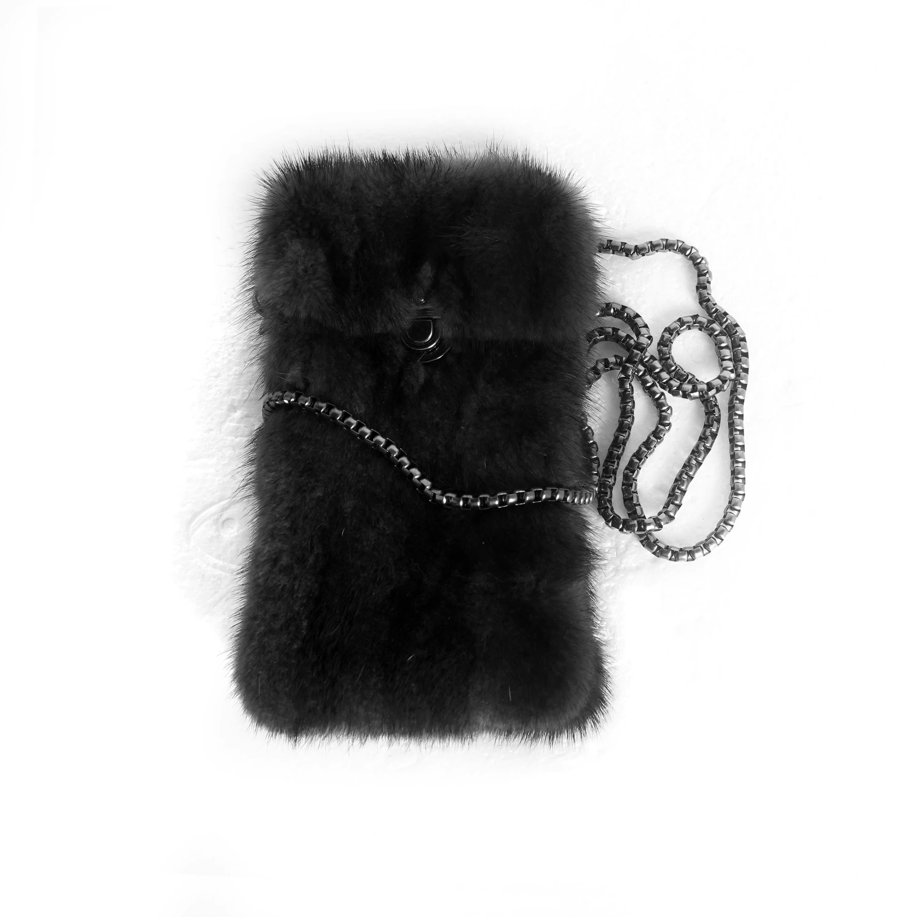 【1-21】水貂毛手机包女链条斜挎包迷你百搭黑色小包BB50295,箱包皮具/热销女包/男包,手机包,淘宝优惠券,粉丝福利购,淘宝优惠卷