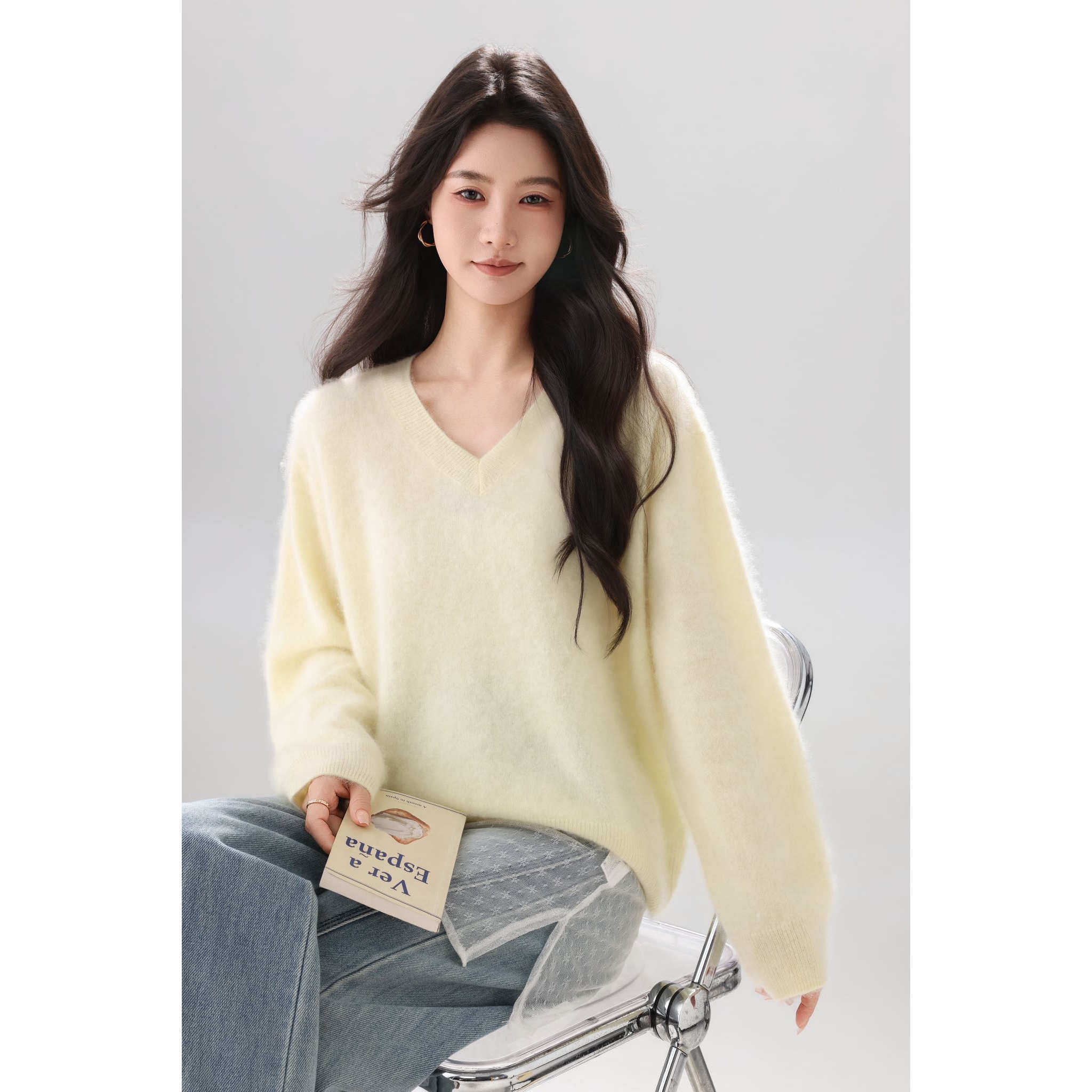 【12-27】7037拉绒百搭羊绒拉绒V领套头衫,女装/女士精品,羊绒衫,淘宝优惠券,粉丝福利购,淘宝优惠卷