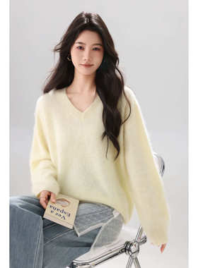 【12-27】7037拉绒百搭羊绒拉绒V领套头衫