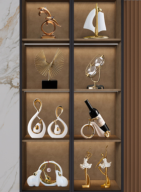 轻奢高端上档次高级餐边r酒柜摆件展示柜玄关客厅家居电视柜装饰