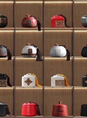 新中式茶室酒店博古架装饰摆件茶壶茶叶罐茶具禅意复古Z家居工艺