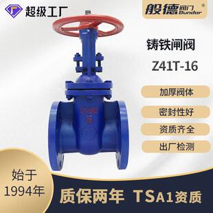 铸铁闸阀Z41T-10明杆铜密封法兰闸板阀水用手动开关阀排污用DN100