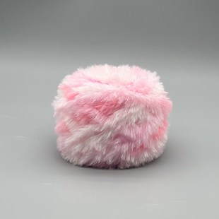 仿水貂绒皮草线长毛n绒珊瑚绒兔毛裘皮绒手混线段染渐变粗毛线团