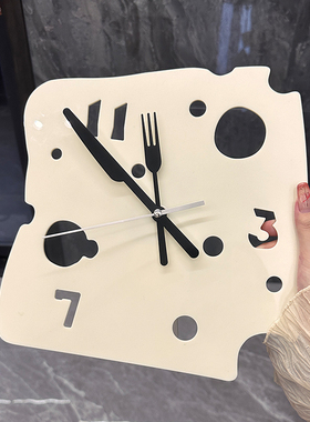 客厅入户玄关桌面装饰摆件电视柜奶酪时钟酒柜家T居饰品钟表摆放