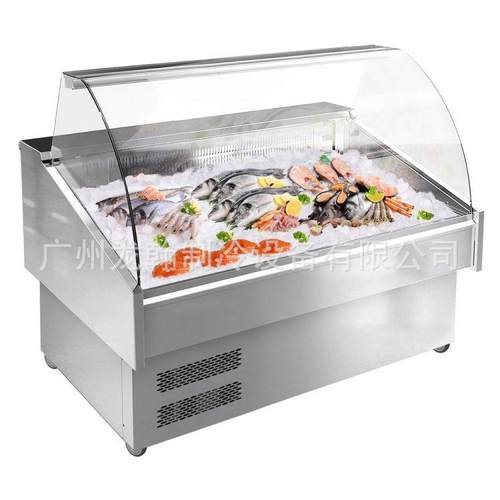 新款风冷保鲜台熟食沙拉卧式点菜冷藏展示柜超市海鲜冰台
