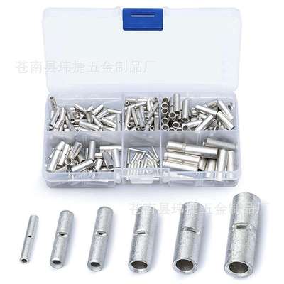 跨境200pcs 裸中接紫铜管BN0.5/1.25/2/3.5/5/8端头连接器