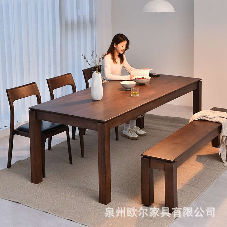 北欧白蜡木餐桌客厅餐厅创意休闲吃饭桌书房实木书桌办公电脑桌