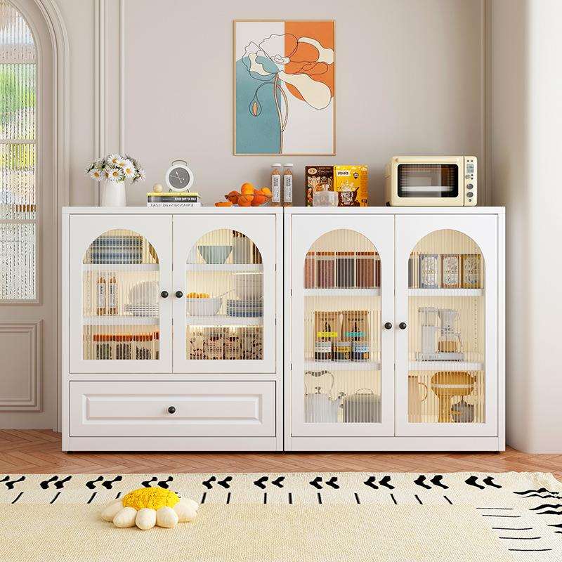 钢制餐边柜家用铁皮柜靠墙一体储物柜阳台收纳柜厨房储物柜飘窗柜