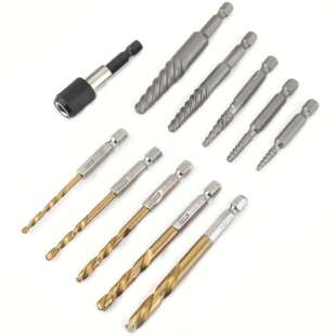 跨境现货高速钢钻头组合11pcs套装螺丝取出器 现货断丝取出器