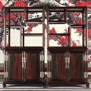 印尼黑酸枝阔叶黄檀玄关柜小博古架茶几柜仿古典新中式红木家具