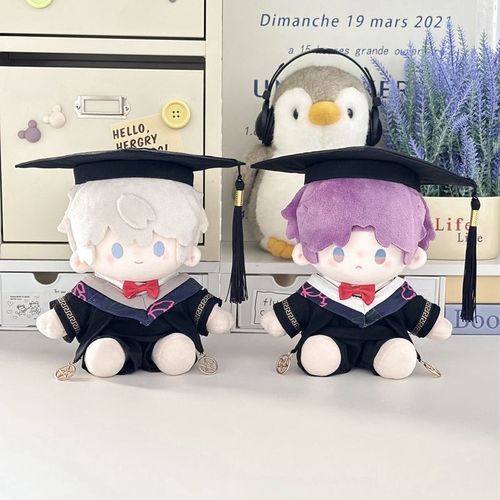 40cm学士服娃衣20cm棉花娃娃衣服大学生毕业季学士服毛绒公仔套装