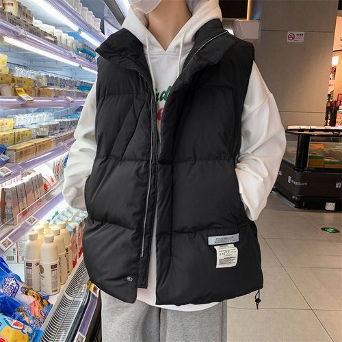 工装羽绒棉马甲男冬季美式潮牌外穿保暖棉服外套宽松坎肩马夹背心