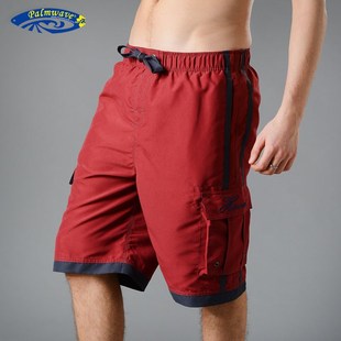 新夏威夷纯色长休闲短裤 快干大尺寸宽松潮流Pw002 男女夫妇沙滩裤