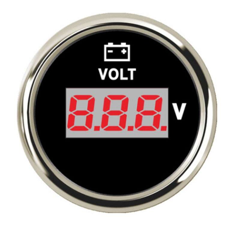 数字显示电压表头直流电12v24v货车轮船汽车用电压显示器 带灯
