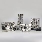 轻奢 北欧 抽象嘴巴眼睛鼻子耳朵雕塑五官人物多色陶瓷样板间摆件