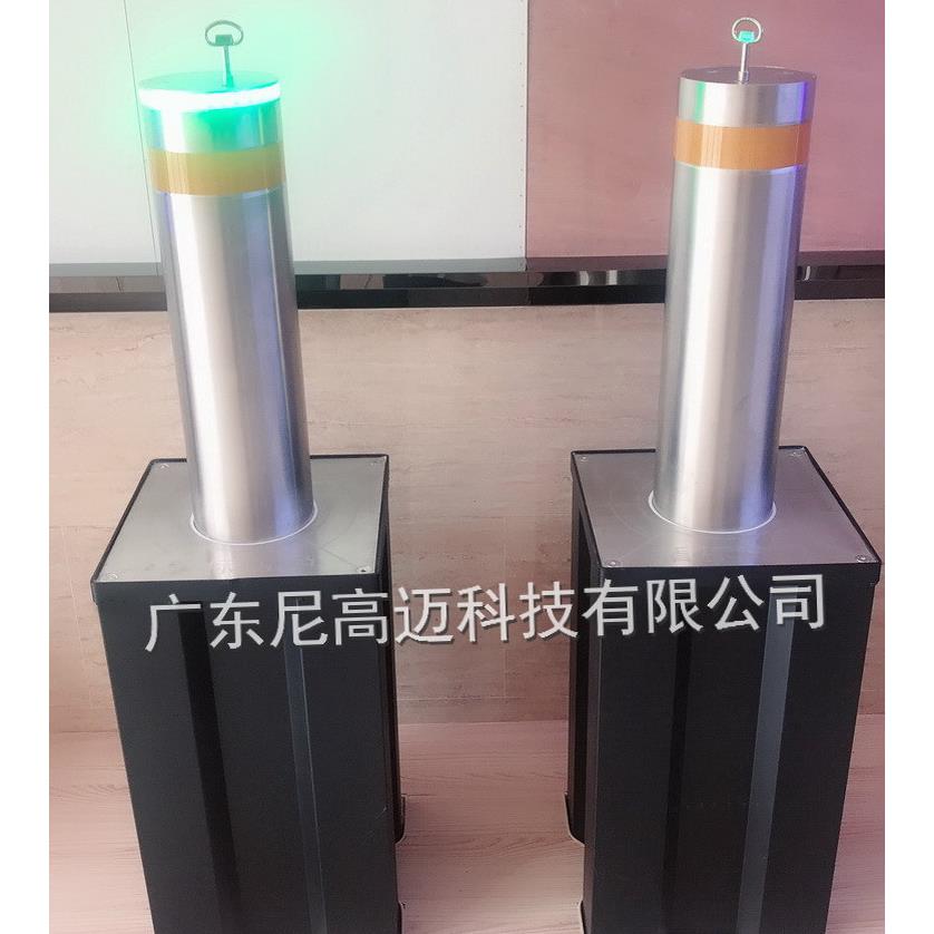 可升降成品发光车档LED闪灯升降不锈钢路庄液压半自动升降柱