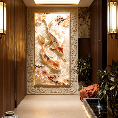 轻奢风入户玄关装饰画走廊