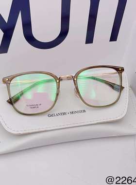 22年冬季新款复古方形潮流铆钉大框tr混合金属眼镜框可配镜s22640