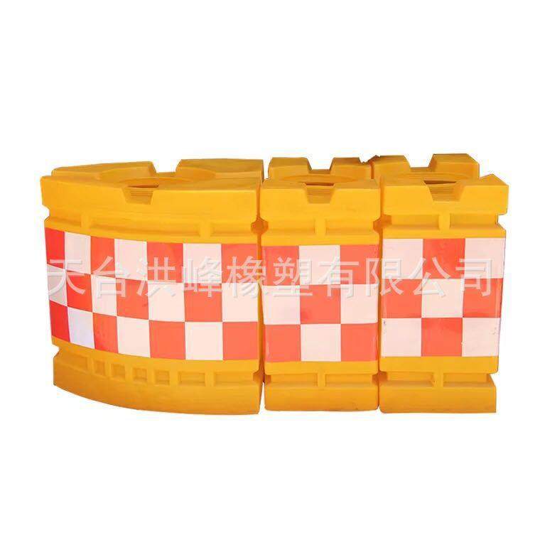 高速出口1800*900船型防撞桶滚塑防撞桶吹塑三联组警示桶