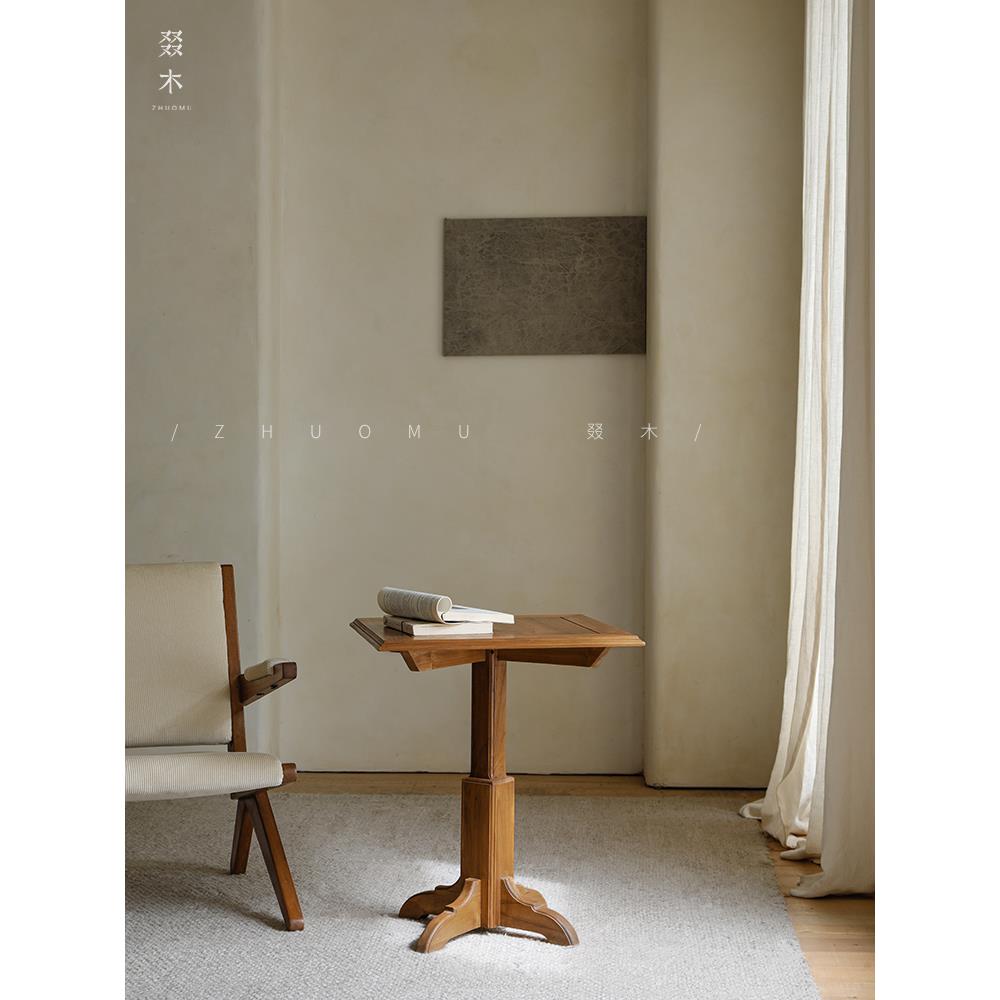 A10L|中古复古风沙发边桌实木民宿设计师小餐桌茶几阳台咖啡桌子