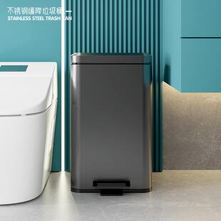 厨房垃圾桶家用2025新款不锈钢脚踏式大号客厅卫生间商用脚踩