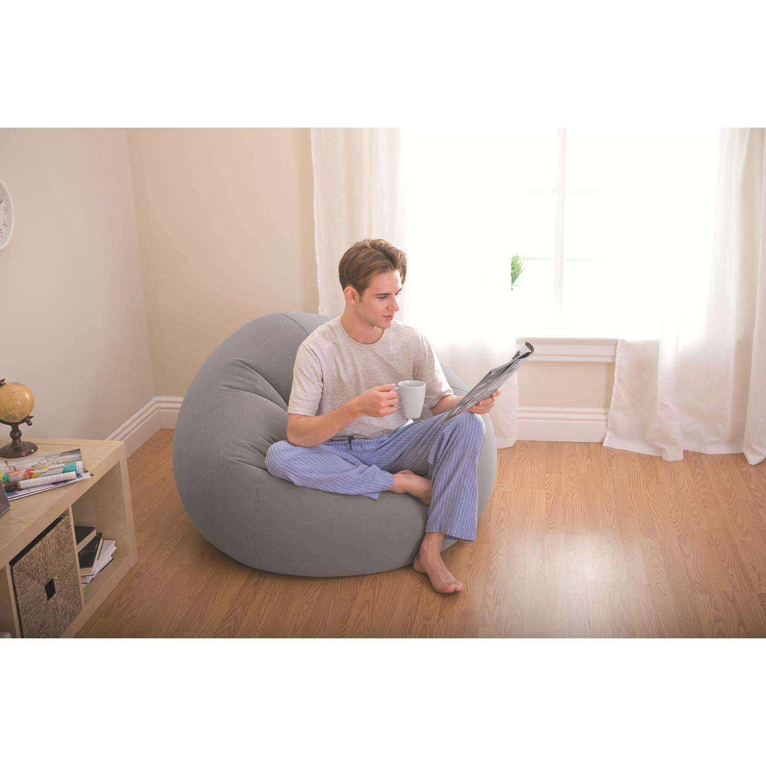 INTEX68579卧室阳台小沙发豆袋躺椅床折叠充气椅子单人懒人沙发