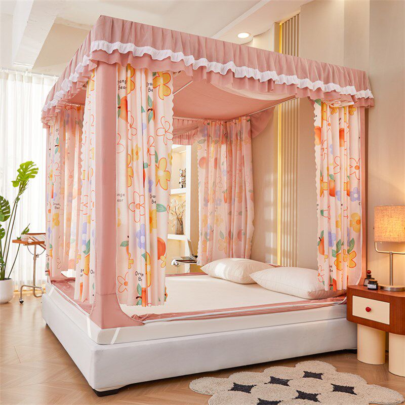 2024新款卡通坐床遮光床帘一体式蚊帐防尘防摔蒙古包床幔家用卧室,床上用品,蚊帐,淘宝优惠券,粉丝福利购,淘宝优惠卷