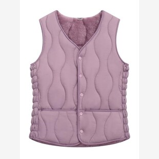 百搭内胆 v领坎肩修身 2024新款 秋冬羽绒棉马甲女加绒保暖背心短款