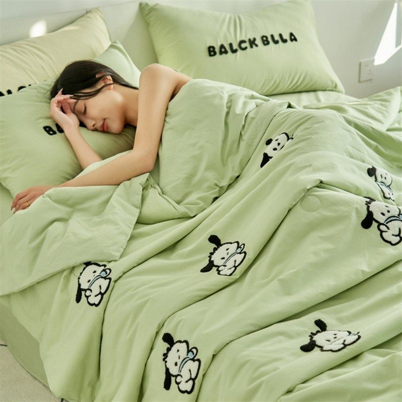 萌萌狗水洗棉毛巾绣大豆纤维夏被被子被芯四件套学生宿舍薄被子,床上用品,棉花被,淘宝优惠券,粉丝福利购,淘宝优惠卷