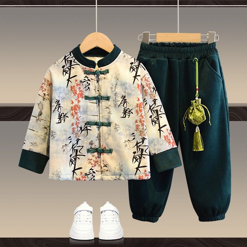 儿童洋气春秋唐装男童中国风套装女童汉服民族2024新款童装潮加绒,童装/婴儿装/亲子装,唐装,淘宝优惠券,粉丝福利购,淘宝优惠卷